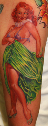 Tattoos - Fine Line tattoos - Hula Gal